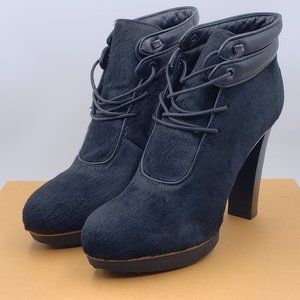 Tod's Plateau Cuioi Black Ankle Boots Size 37.5